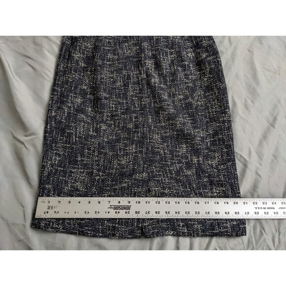 Talbots Dress Blue Tweed Sheath Sleeveless Cotton Blend Womens Size 10 - Picture 7 of 9